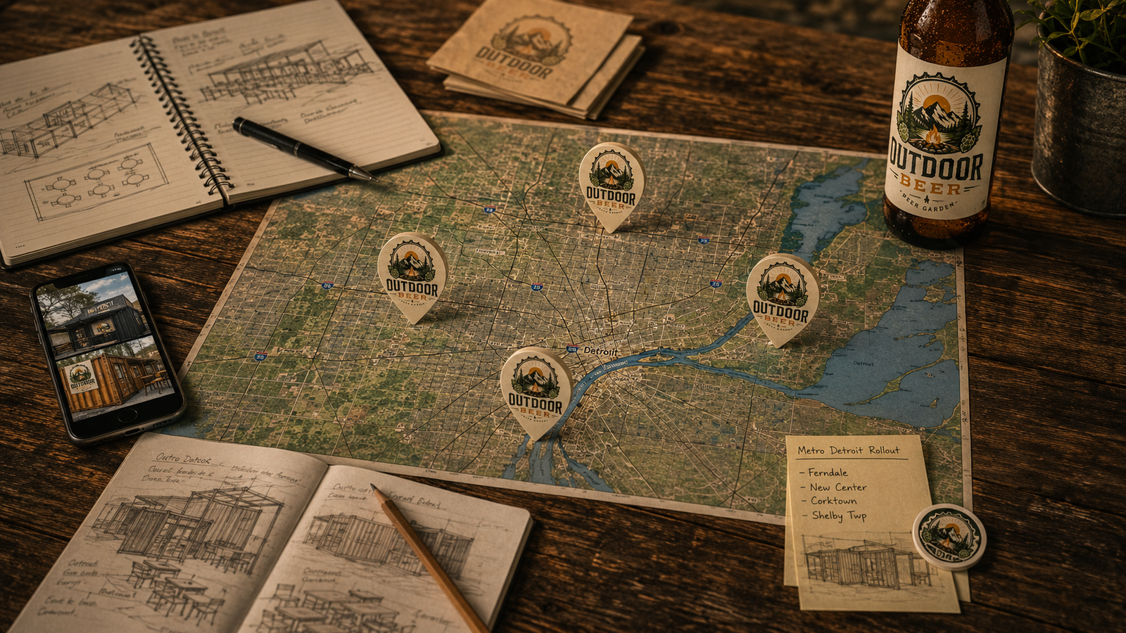 Outdoor Beer Metro Detroit rollout concept map